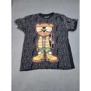 Fresh Laundry Savage Bear Shirt Boys Large AOP Backpack Timbs Crew Neck Dope‎